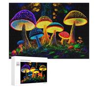Puzzle Per Adolescenti 300 PCS Glowing Forest Mushrooms Puzzle Per Adolescenti Giocattoli Antistress Assemblaggio Di Modelli Regali Unici Per Compleanno E Natale 300 PCS