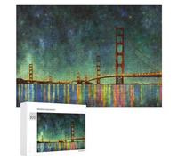 Puzzle Per Adolescenti 300 PCS Golden Gate Bridge Reflections Puzzle Per Adulti Gioco Rompicapo Difficile Difficile Unico Compleanno E Regali 300 PCS