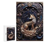 Puzzle Per Adolescenti 300 PCS Golden Red Steampunk Fox Puzzle Giochi Rilassanti Decorazione Per La Casa Regali Unici Per Compleanno 300 PCS