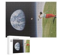 Puzzle Per Adolescenti 300 PCS Golfing in Space Earth View Puzzle Per Adolescenti Giocattoli Antistress Assemblaggio Di Modelli Regali Unici Per Compleanno E Natale 300 PCS