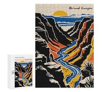 Puzzle Per Adolescenti 300 PCS Grand Canyon Landscape Illustration Puzzle Per Adolescenti Sfida Difficile Allena La Tua Mente E Le Tue Mani Rompicapo Giochi Per Famiglie 300 PCS