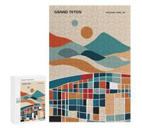 Puzzle Per Adolescenti 300 PCS Grand Teton National Park Puzzle Per Adolescenti Migliora La Memoria Per Compleanno, Natale Bellissimo Gioco Dal Design 300 PCS