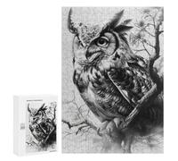 Puzzle Per Adolescenti 300 PCS Great Horned Owl Puzzle Divertenti Da Assemblare, Modelli, Regali Unici Per Compleanno E Natale 300 PCS