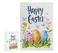 Puzzle Per Adolescenti 300 PCS Happy Easter Wishes Puzzle Per Adulti Giochi Rilassanti Analisi E Logica Divertimento Attività A Casa, 300 PCS
