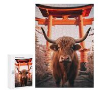 Puzzle Per Adolescenti 300 PCS Highland Cow Torii Gate Puzzle Per Adolescenti Giocattoli Antistress Assemblaggio Di Modelli Regali Unici Per Compleanno E Natale 300 PCS