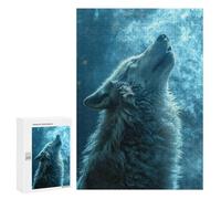 Puzzle Per Adolescenti 300 PCS Howling White Wolf Puzzle Per Adulti Gioco Rompicapo Difficile Difficile Unico Compleanno E Regali 300 PCS