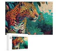 Puzzle Per Adolescenti 300 PCS Jaguar in The Tropical Jungle Puzzle Per Adolescenti Giocattoli Antistress Assemblaggio Di Modelli Regali Unici Per Compleanno E Natale 300 PCS