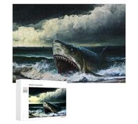 Puzzle Per Adolescenti 300 PCS Jaws The Great White Shark Puzzle, Gioco Rompicapo, Regalo Di Compleanno, Attività Divertenti Da Fare A Casa, 300 PCS