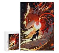 Puzzle Per Adolescenti 300 PCS Kitsune Japanese Fox Puzzle Per Adolescenti Sfida Difficile Allena La Tua Mente E Le Tue Mani Rompicapo Giochi Per Famiglie 300 PCS