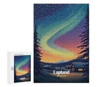 Puzzle Per Adolescenti 300 PCS Lapland Aurora Borealis Puzzle Per Adulti Giochi Rilassanti Per Divertimento in Famiglia Regali Di Natale E Compleanno 300 PCS