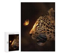 Puzzle Per Adolescenti 300 PCS Leopard Glowing Butterfly Puzzle Per Adulti, Gioco Rompicapo, Decorazione Perfetta, Divertimento A Casa, Attività, 300 PCS