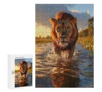 Puzzle Per Adolescenti 300 PCS Lion Walking Through Water Puzzle Giocattolo Decorazione Da Parete Decorazione Per La Casa Regali Unici Di Compleanno E Natale 300 PCS
