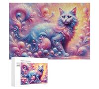 Puzzle Per Adolescenti 300 PCS Magical Fantasy Cat Art Puzzle, Gioco Rompicapo, Regalo Di Compleanno, Attività Divertenti Da Fare A Casa, 300 PCS