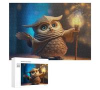 Puzzle Per Adolescenti 300 PCS Magical Owl with Torch Puzzle Per Adulti Gioco Rompicapo Difficile Difficile Unico Compleanno E Regali 300 PCS