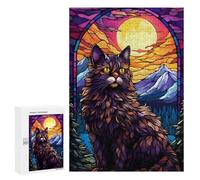 Puzzle Per Adolescenti 300 PCS Maine Coon Cat Abstract Puzzle Per Adulti, Gioco Rompicapo, Decorazione Perfetta, Divertimento A Casa, Attività, 300 PCS