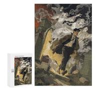 Puzzle Per Adolescenti 300 PCS Man Running from Ghosts Puzzle Per Adulti Giochi Rilassanti Analisi E Logica Divertimento Attività A Casa, 300 PCS