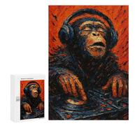 Puzzle Per Adolescenti 300 PCS Monkey DJ in Abstract Painting Style Puzzle Per Adolescenti Giocattoli Fai Da Te Vacanze A Casa Passatempo Divertimento Attività A Casa, 300 PCS