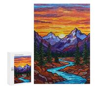 Puzzle Per Adolescenti 300 PCS Mountain Sunset River Puzzle Giochi Rilassanti Decorazione Per La Casa Regali Unici Per Compleanno 300 PCS