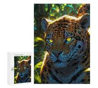 Puzzle Per Adolescenti 300 PCS Mystical Jaguar in Jungle Puzzle Per Adulti Giochi Rilassanti Assemblaggio Di Modelli Interazione Genitore-figlio 300 PCS