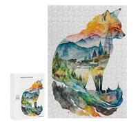 Puzzle Per Adolescenti 300 PCS Nature Shaped Fox Animals Puzzle Per Adulti Gioco Rompicapo Difficile Difficile Unico Compleanno E Regali 300 PCS