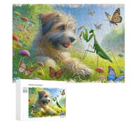 Puzzle Per Adolescenti 300 PCS Nature's Harmony Dog, Insects, Flowers Puzzle Per Adolescenti Giocattoli Antistress Assemblaggio Di Modelli Regali Unici Per Compleanno E Natale 300 PCS