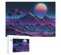 Puzzle Per Adolescenti 300 PCS Neon Desert Night Landscape Puzzle Divertenti Da Assemblare, Modelli, Regali Unici Per Compleanno E Natale 300 PCS