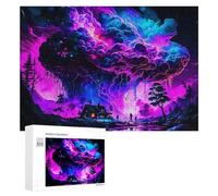 Puzzle Per Adolescenti 300 PCS Neon Dreamscape A Whimsical Night Scene Puzzle Divertenti Da Assemblare, Modelli, Regali Unici Per Compleanno E Natale 300 PCS