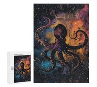 Puzzle Per Adolescenti 300 PCS Octopus Silhouette Galaxy Puzzle Per Adulti Gioco Rompicapo Difficile Difficile Unico Compleanno E Regali 300 PCS