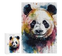 Puzzle Per Adolescenti 300 PCS Panda Bear Head Watercolor Puzzle Per Adulti Giochi Rilassanti Decorazione Da Parete Ottimo Regalo Per I Giocatori 300 PCS