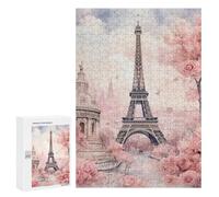 Puzzle Per Adolescenti 300 PCS Parisian Romance Eiffel Tower in Bloom Puzzle Per Adulti Giochi Rilassanti Decorazione Da Parete Ottimo Regalo Per I Giocatori 300 PCS