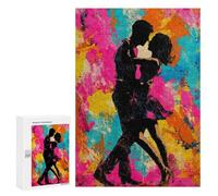 Puzzle Per Adolescenti 300 PCS Passionate Silhouetted Abstract Dance Painting Puzzle Per Adulti Giochi Rilassanti Sfida Difficile Attività Divertenti A Casa 300 PCS