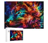 Puzzle Per Adolescenti 300 PCS Puzzle Rainbow Wolf Portrait Puzzle Per Adulti Giocattoli Antistress Sfida Difficile Regali Unici Per Compleanno 300 PCS