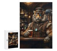 Puzzle Per Adolescenti 300 PCS Puzzle Steampunk Craft Beer Tiger Puzzle Per Adulti Gioco Per Famiglie Un'opera D'arte Per Compleanno, Natale 300 PCS