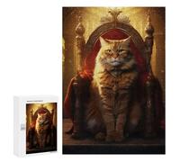 Puzzle Per Adolescenti 300 PCS Queen Orange Cat Throne Puzzle, Gioco Rompicapo, Regalo Di Compleanno, Attività Divertenti Da Fare A Casa, 300 PCS