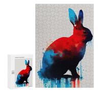 Puzzle Per Adolescenti 300 PCS Rabbit Blue Red Puzzle Divertenti Da Assemblare, Modelli, Regali Unici Per Compleanno E Natale 300 PCS