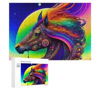 Puzzle Per Adolescenti 300 PCS Rainbow Horse Fantasy Art Puzzle Divertenti Da Assemblare, Modelli, Regali Unici Per Compleanno E Natale 300 PCS