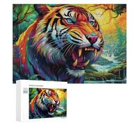 Puzzle Per Adolescenti 300 PCS Rainbow Tiger in The Jungle Puzzle Per Adulti Gioco Rompicapo Difficile Difficile Unico Compleanno E Regali 300 PCS