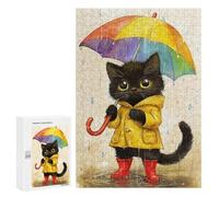 Puzzle Per Adolescenti 300 PCS Rainy Day Cat Adventure Puzzle Per Adulti Assemblaggio Di Modelli Attività Divertenti A Casa Giochi Stimolanti Giocattoli 300 PCS