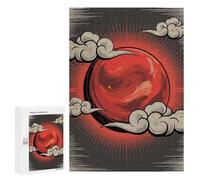 Puzzle Per Adolescenti 300 PCS Red Sun with Clouds And Rays Puzzle Per Adulti Giochi Rilassanti Analisi E Logica Divertimento Attività A Casa, 300 PCS