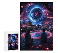 Puzzle Per Adolescenti 300 PCS Romantic Night Under The Moon Puzzle Per Adolescenti Migliora La Memoria Per Compleanno, Natale Bellissimo Gioco Dal Design 300 PCS