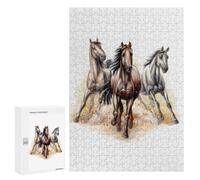 Puzzle Per Adolescenti 300 PCS Running 3 Horses Puzzle Divertenti Da Assemblare, Modelli, Regali Unici Per Compleanno E Natale 300 PCS