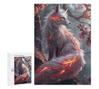 Puzzle Per Adolescenti 300 PCS Sakura Kitsune Fox Puzzle Per Adolescenti Giochi Rilassanti Assemblaggio Di Modelli Regali Unici Per Compleanno E Natale 300 PCS