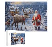 Puzzle Per Adolescenti 300 PCS Santa's Winter Wonderland Puzzle Per Adulti Giocattolo Decorazione Da Parete Vacanza A Casa Passatempo Per Compleanno, Natale 300 PCS