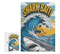Puzzle Per Adolescenti 300 PCS Shark Bait Surfer Puzzle Per Adolescenti Giocattoli Antistress Assemblaggio Di Modelli Regali Unici Per Compleanno E Natale 300 PCS
