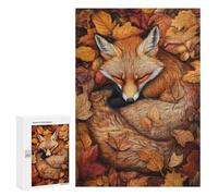 Puzzle Per Adolescenti 300 PCS Sleeping Fox in Autumn Leaves Puzzle Giocattolo Decorazione Da Parete Decorazione Per La Casa Regali Unici Di Compleanno E Natale 300 PCS