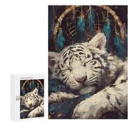 Puzzle Per Adolescenti 300 PCS Sleeping White Tiger Dreamcatcher Puzzle Per Adolescenti Giocattolo Decorazione Da Parete Ma Divertente E Umoristico Unico Compleanno E Regali 300 PCS