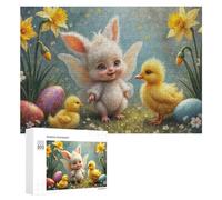 Puzzle Per Adolescenti 300 PCS Spring Fantasy Cute Bunny with Ducklings Puzzle Divertenti Da Assemblare, Modelli, Regali Unici Per Compleanno E Natale 300 PCS