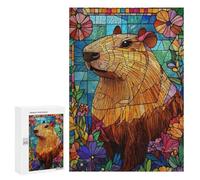Puzzle Per Adolescenti 300 PCS Stained Glass Capybara Puzzle Giocattolo Decorazione Da Parete Decorazione Per La Casa Regali Unici Di Compleanno E Natale 300 PCS