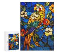 Puzzle Per Adolescenti 300 PCS Stained Glass Parrot Wall Art Puzzle Per Adolescenti Corsa Di Velocità Manuale Difficile E Impegnativo Gioco Divertente Per Tutta La Famiglia 300 PCS