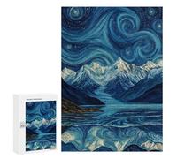 Puzzle Per Adolescenti 300 PCS Starry Night Mountain Reflections -6 Puzzle Per Adolescenti Vacanza in Casa Passatempo Per Compleanno, Natale Divertimento in Famiglia E Serata Giochi 300 PCS